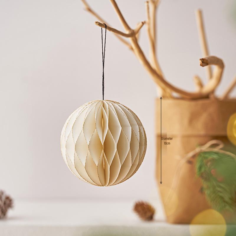 Irregular Shape Paper Honeycomb Christmas Tree Ornaments - Small Pendant & Honeycomb Ball Decor.