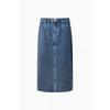 Denim Printed Banding Skirt Bask92631