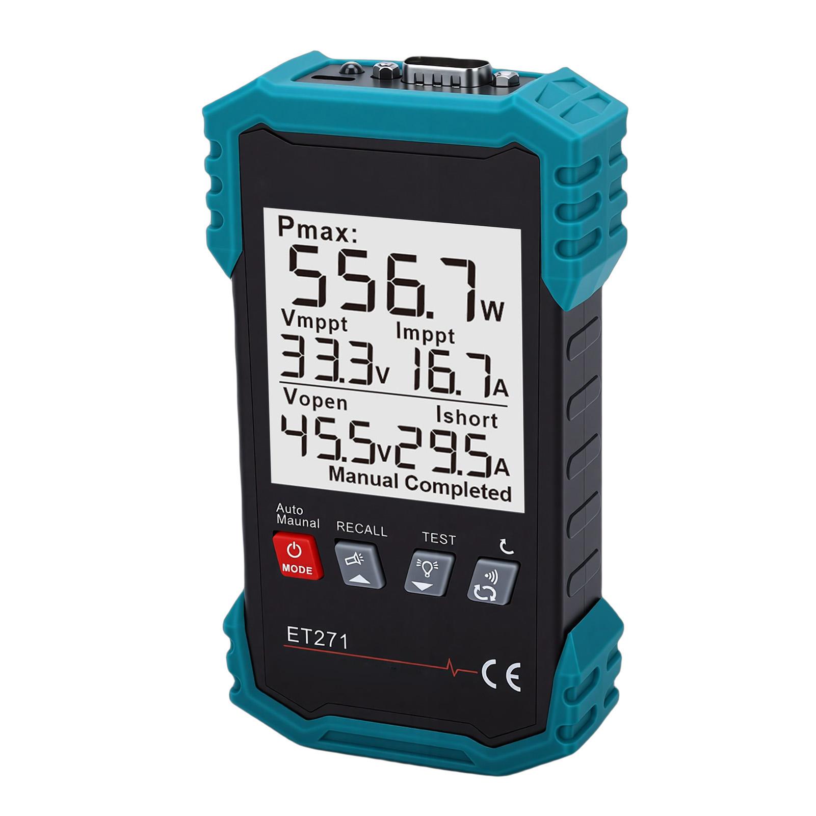 

Solar Panel Tester Maximum 2000W 40A MPPT PV Detector Open Circuit Voltage Short Circuit Current Test Backlight Data