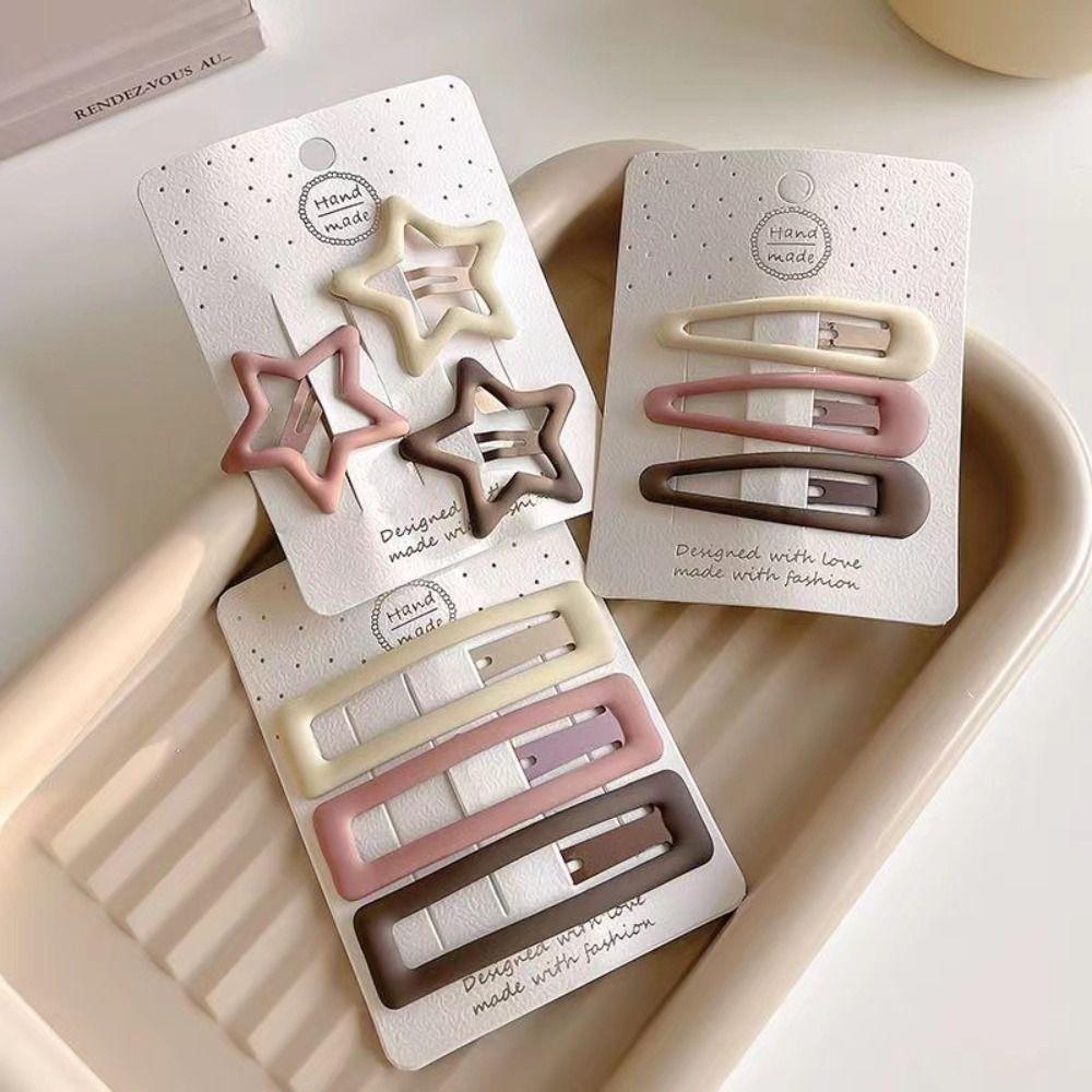 3pc/set Water Drop Star Love BB Clip Square Y2k Barrettes Summer Side