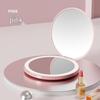Rechargeable Foldable LED Makeup Mirror - Portable Handheld Vanity Table Mirror with Lights
