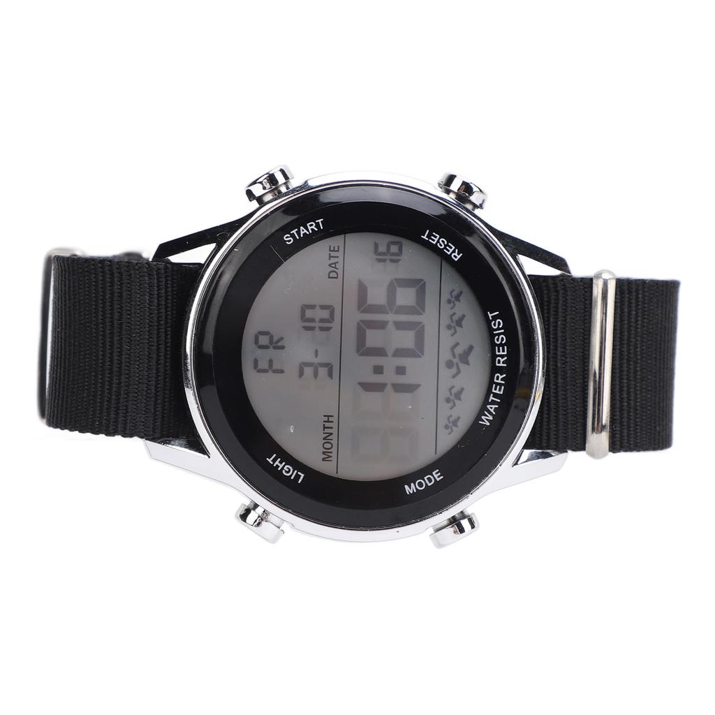 Mens Digital Sports Waterproof Watch Dual Time Zone Stopwatch Calendar Day Display Alarm Clock EL Backlight 50m