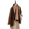 Autumn And Winter Women'S Color Matching Fringed Hair Scarf Women'S Splicing Thickened Shawl Scarf