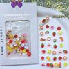 Winter Christmas Tree 3D Nail Art with Cartoon Fruit and Alphabet Design