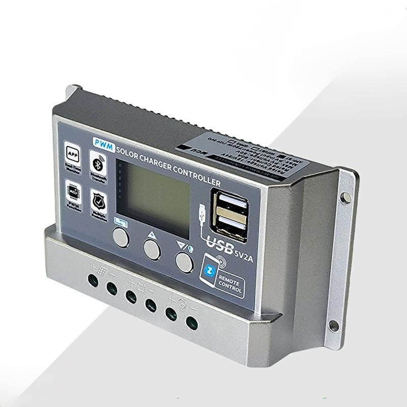 12V/24V 10A/20A/30A/40A/50A High Definition LCD Digital Display Bluetooth Solar Charge Controller Repair PWM Solar Controller