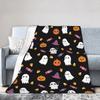 Halloween Pattern Ghosts Pumpkin Blankets Coral Fleece Plush Summer Air Conditioning Warm Throw Blanket for Bed Car Rug Piece