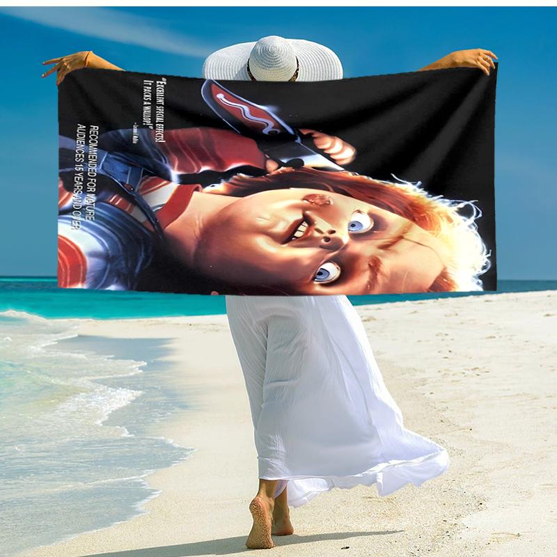 1pc Chucky3 Beach Towel, Comfortable and Thick, and Swimming/Bath/Picnic/Camping Towel, Suitable for Seaside Beaches