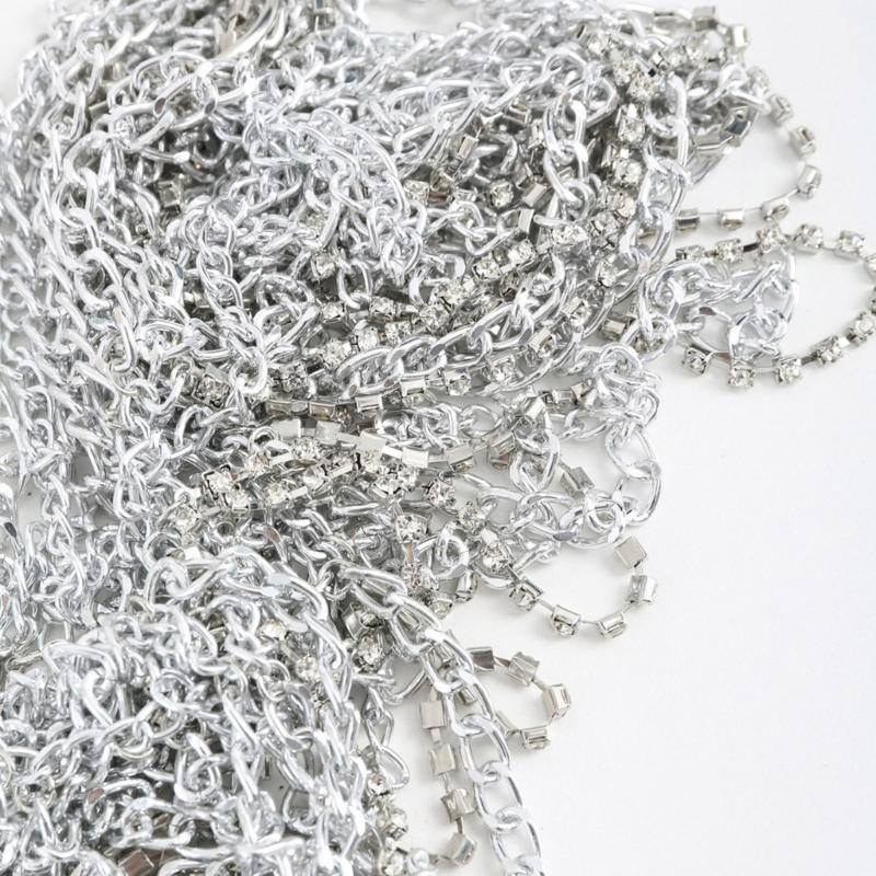 Multilayer Tassels Chest Chain Fashionable Body Accessory Party Body Chain Alloy Texture for Party and Nightclub Wear