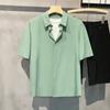 Men Short Sleeve Business Casual Non Iron Loose Solid Shirt