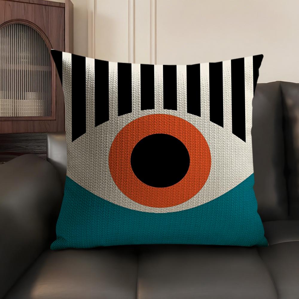 Abstract B-Bauhaus Geometry Pillow Case Natural Linen Organic Fabric Double-Sided Printing Sofa Home Decor Gift Cushion Cover