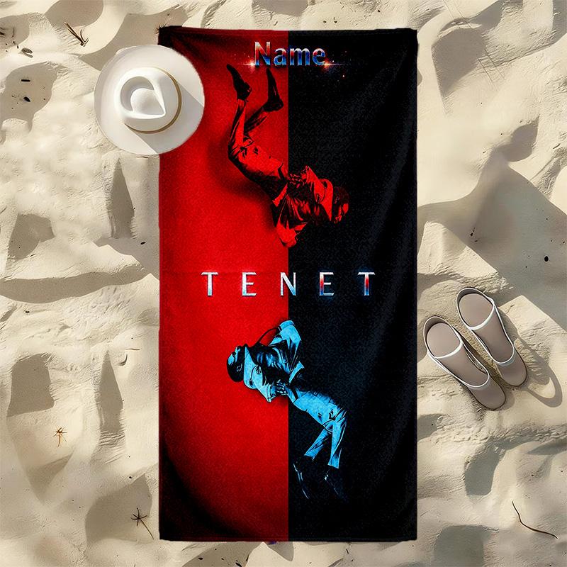 Custom Name Tenet Movie Stylish Digital Printing Beach Towel Quick‑Drying Absorbent Blanket for Beach Pool Gym Travel