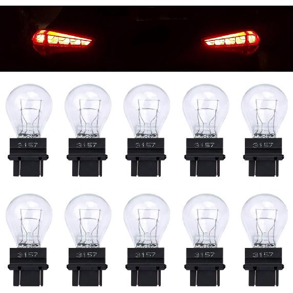 10 PCS 3157 Tail Light Bulb, Miniature Brake Light Bulb, Waterproof Turn Signal Bulb, Automotive Side Marker Tail Light Replacement for Truck SUV Car