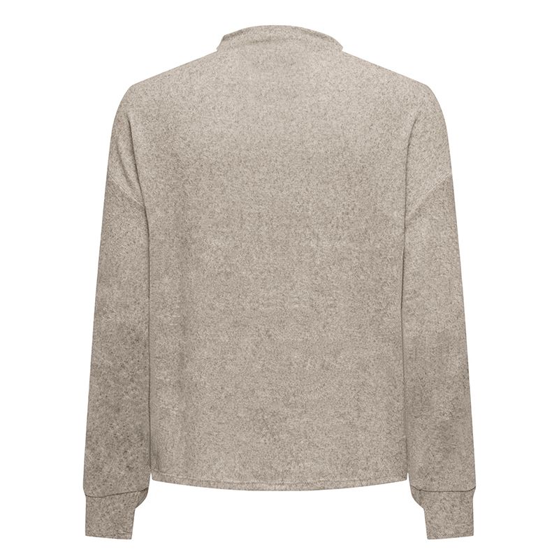 Beige Fine Knit High-neck Sweater Woman JDY