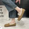 Rubber soft-soled mother shoes women's winter retro fluffy shoes piled comfortable one-pedal lazy shoes