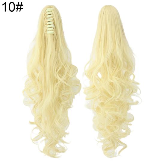 Curls Ponytail Long Wavy Hair Bun Wig PonyTail Matte High Temperature Silk Fiber Claw Clip Ponytail Extensions for Women