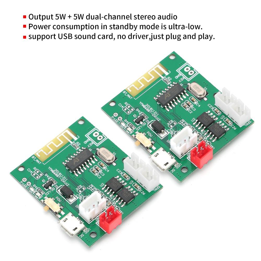 1 Pair 3.7-5V Input Amplifier Board Bluetooth 5.0 Stereo Sound Amplifier  for Music System