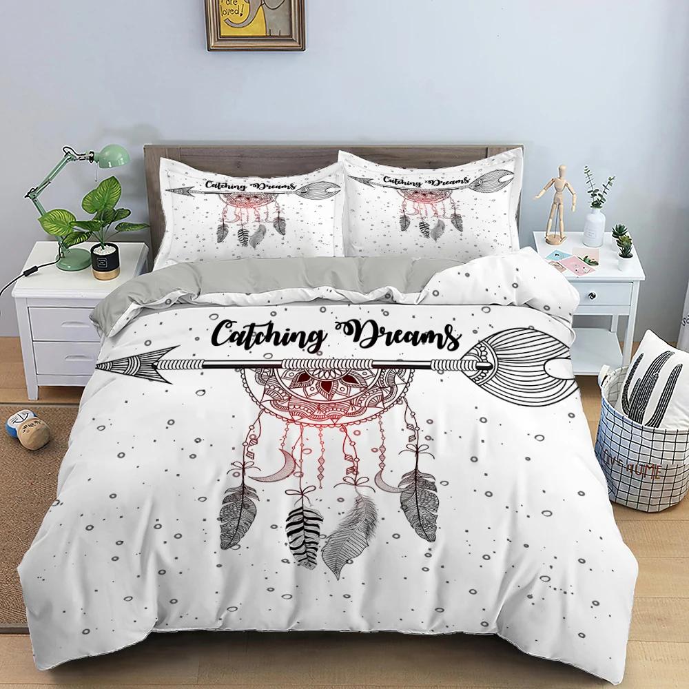 3D Feather King Queen Duvet Cover Blue Bohemian Bird Feather Full Twin Bedding Set Peacock Feather 2/3pcs Polyester Quilt Cover