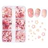 Pink Gold Nail Glitter Sequins Decorations Mix Star Moon Cherry Blossom Love Heart Flakes For Manicure Design Nails Accessories