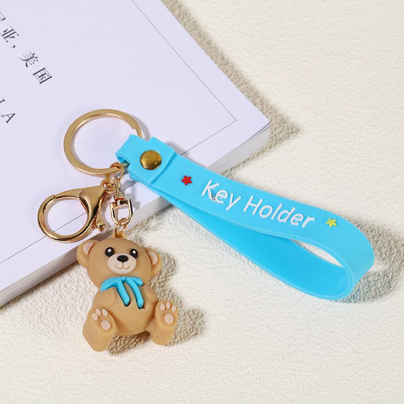 Cartoon Bear 3D PVC Soft Rubber Keychain Pendant - New Style Handbag Accessory and Small Gift Epoxy Resin