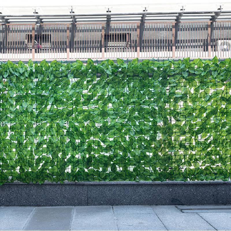 Faux Leaf Ivy Artificial Hedge Fence Privacy Screening Garden Wall Green Cover