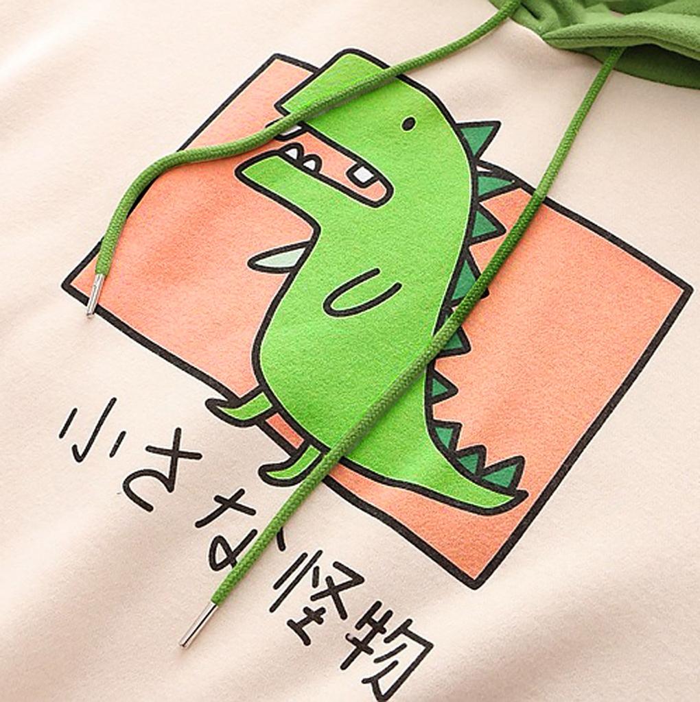 Fashion Women Casual Print Long Sleeve Splice Dinosaur Sweatshirt Tops