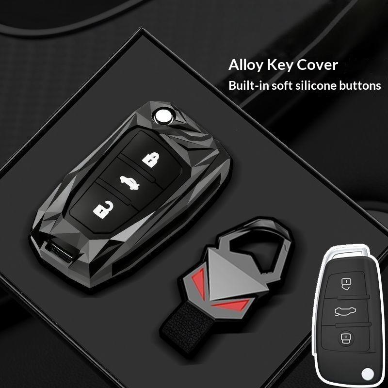 Premium Zinc Alloy Remote Car Key Case Cover Smooth Texture Shockproof for A4L A6L Q5L A3 Q3 Q2L A5 A8 Q7 Auto Parts