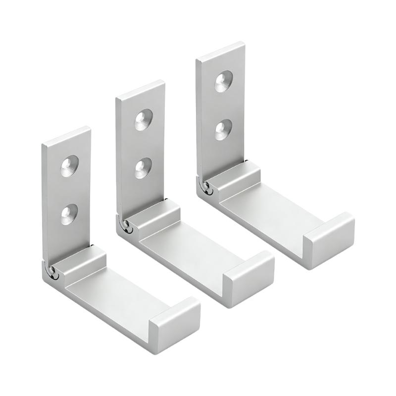 Entryway Home Wall Hook 3 Pack, Fold Down Hanging Hook Set with Metal Finish for Clothes Hats Bags and Daily Gear