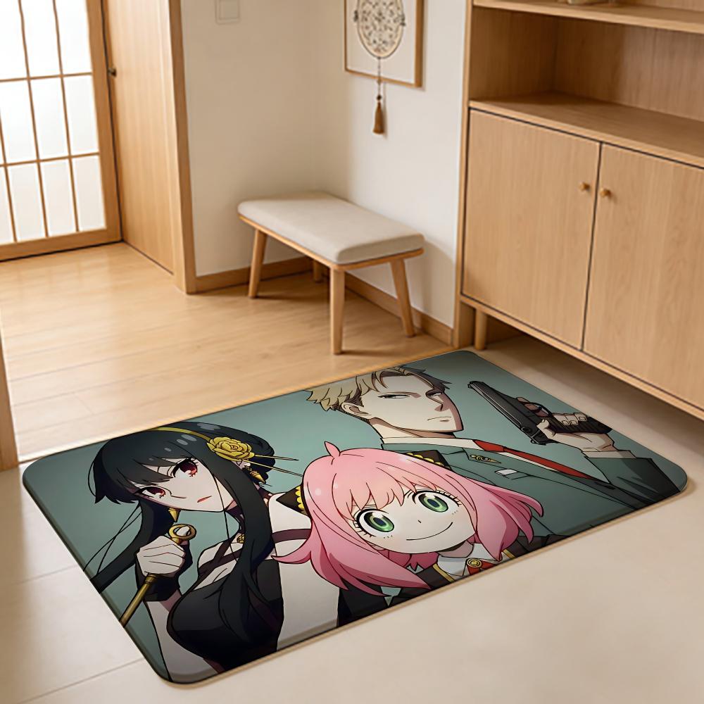 ANIME S-Spy Family Floor Mat Absorbent Floor Mat Non-Slip Entrance Rug for Bathrooms Restrooms and Toilets