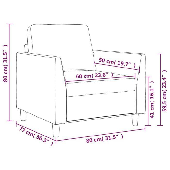 VidaXL Armchair, Seat with Padded Armrests and Backrest, Sofa with Cushion, Living Room Furniture, Modern, 359327