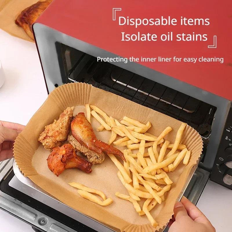 Disposable Air Fryer Grill Rectangular Large Capacity Baking Tray NonStick Air Fryer Inner Lining Paper Tray Kitchen Accessories
