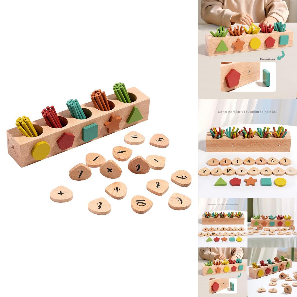 Wooden Educational Block Set With Shape Matching For Toddlers Learning