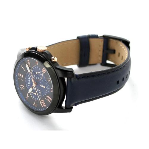 Fossil Grant Chronograph Quartz Watch, Black and Navy, FS5061, Men's