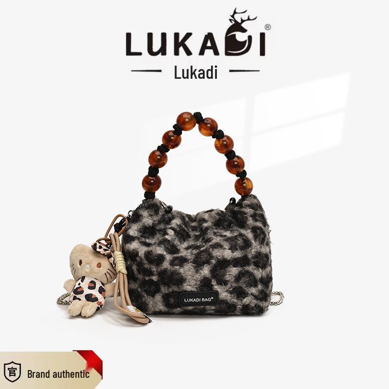 

Модная пушистая плюшевая сумка-кроссбоди с леопардовым принтом для женщин - Осень/Зима 2025 Without Pendant леопардовый/чёрный