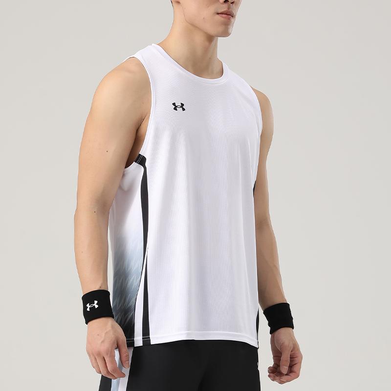 Under Armour Quick-Drying Breathable Pullover Versatile Basketball Vest Men Tops White 25500134-100