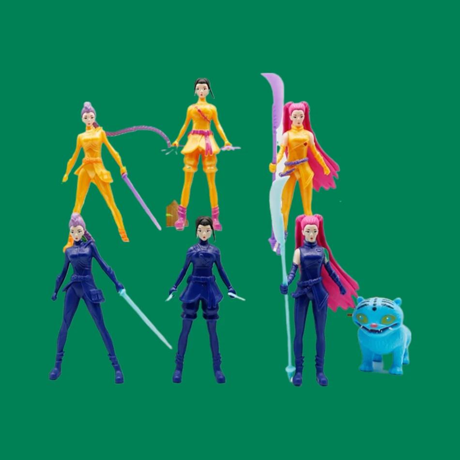 5/8PCS Anime Kpop Demon Hunters Action Figure Toys Derpys Tiger Ranimeumi Mira Zoey Sussy Figurine Doll for Fans Christmas Gift