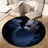Ghostface Mask,Hockey Mask Chair Mat Round Rug Office Carpet, Machine Washable, Non Slip, Suitable for Living Rooms, Bedrooms