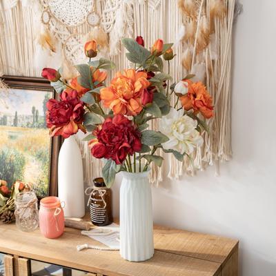 Aranjament de Flori Artificiale cu Bujori și Trandafiri Ciocârlie pentru Decor Acasă & Nuntă