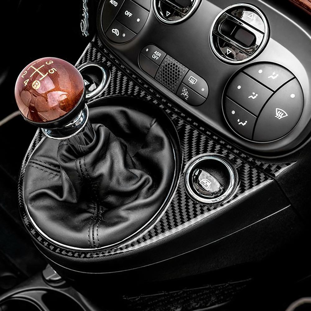 Soft Carbon Fiber For Abarth 595 2016 2017 2018 2019 2020 2021 2022 2023 For Fiat 500 2011-2023 Manual/Automatic Gear Shift Trim