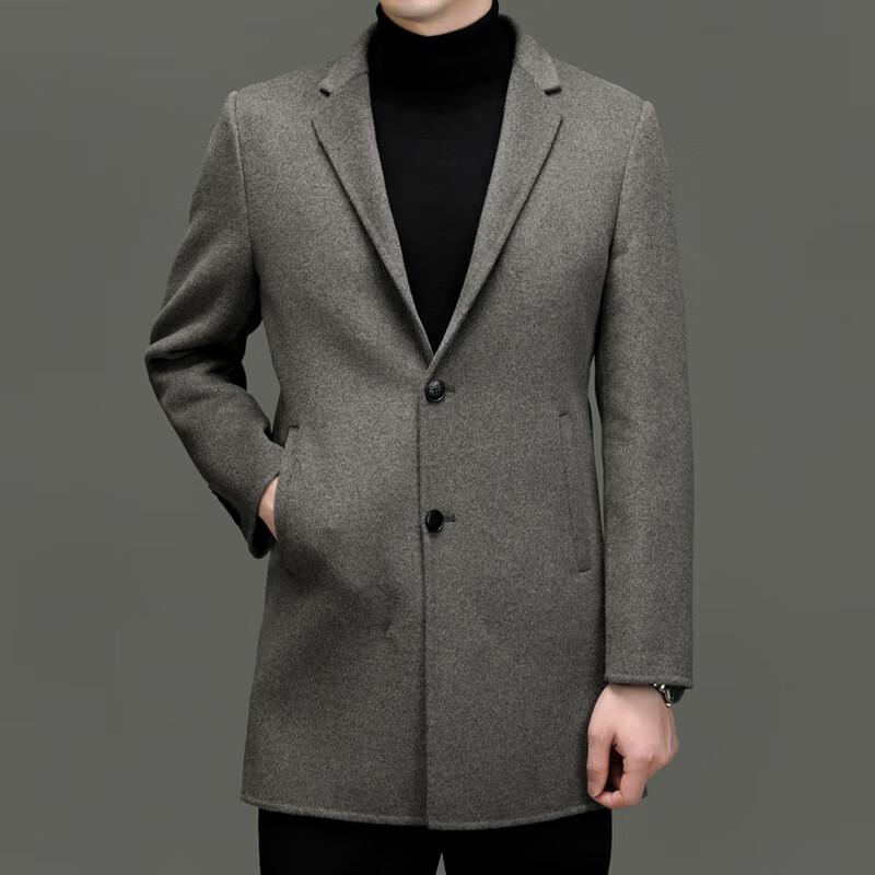 

ROMON Men s Mid-length Wool Blend Overcoat with Removable Down Liner 2XL (185)