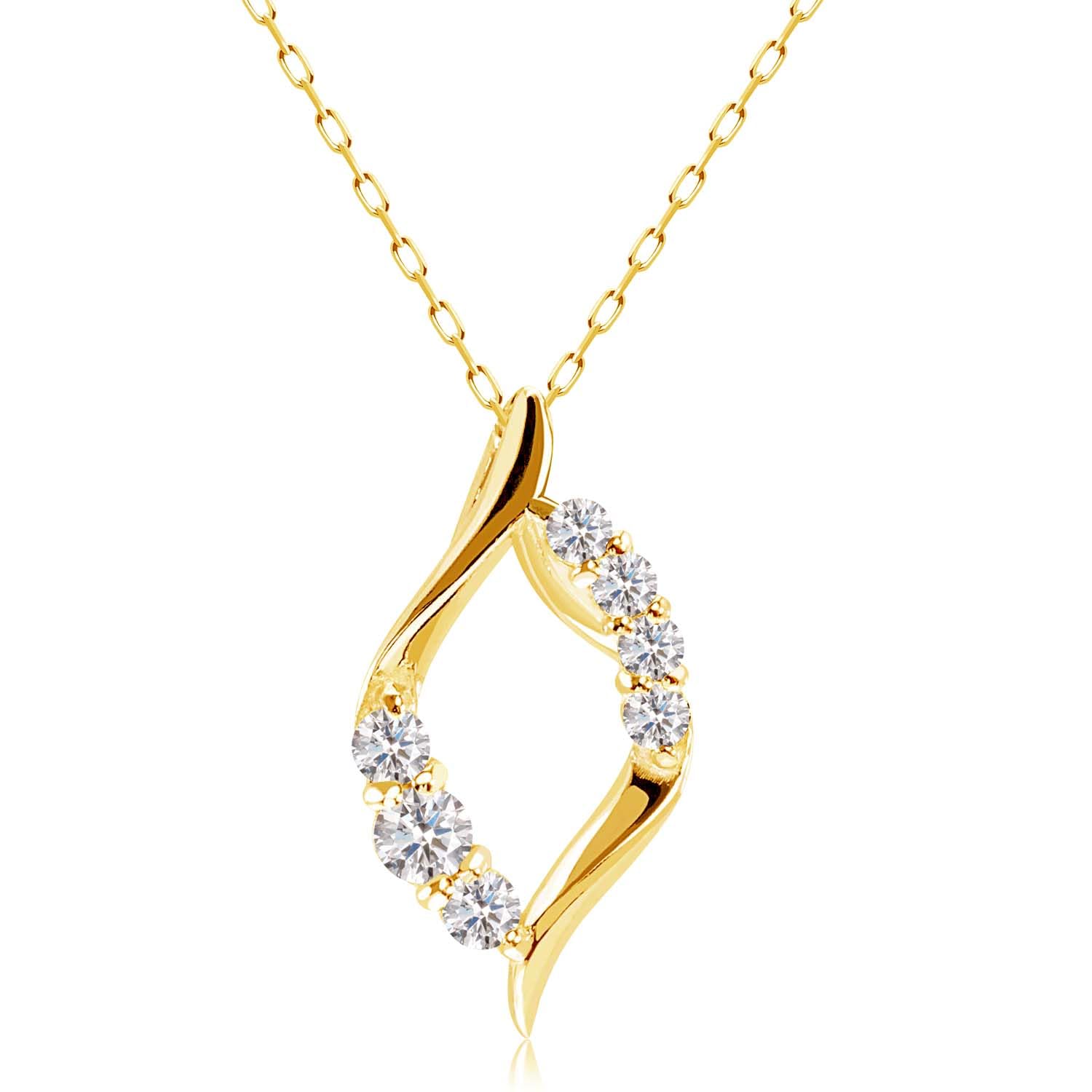 

Lala Christie Diamond Drop 18K Gold Women s Necklace, 0.1ct, (lp51-0014-yg)