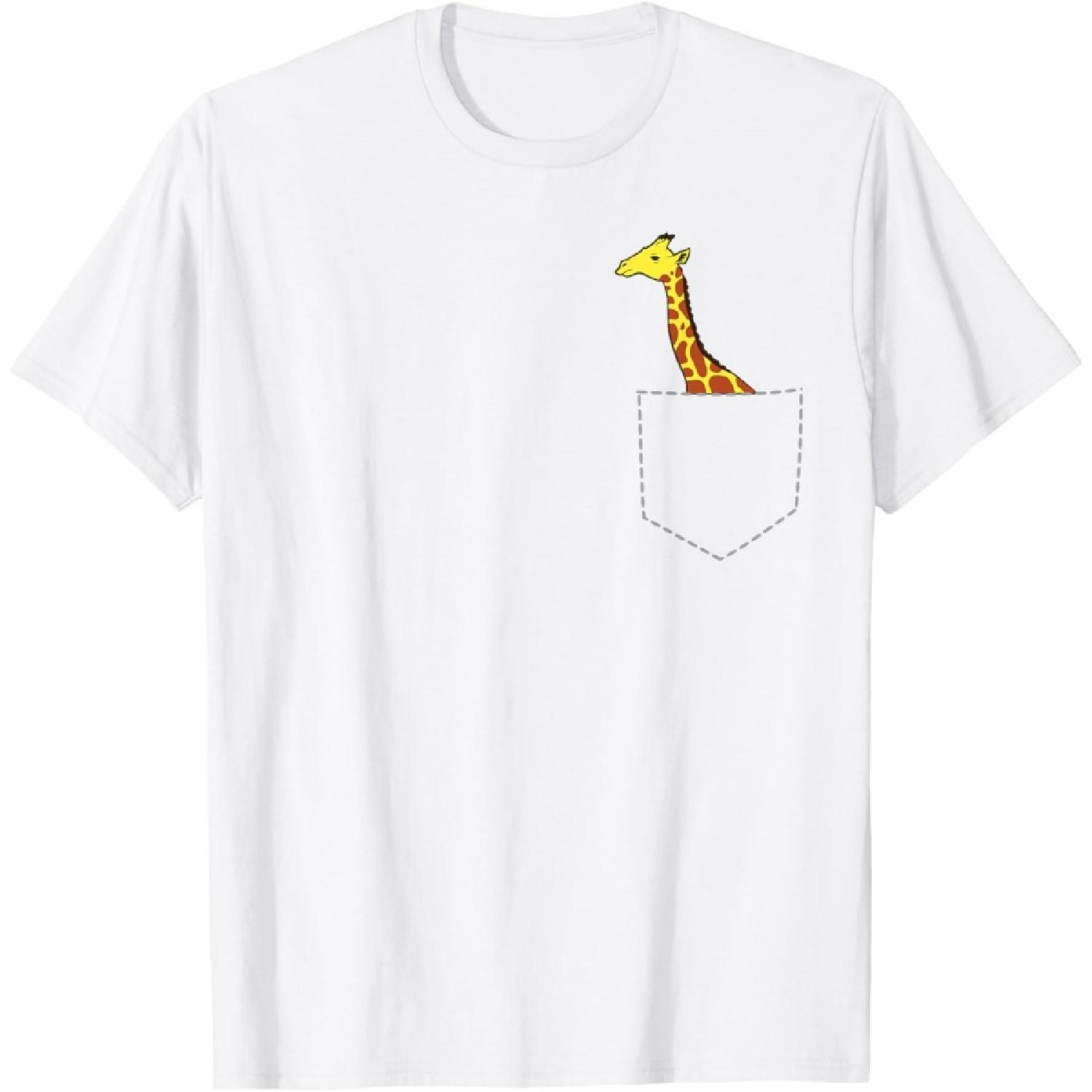 Cute Giraffe In Pocket Cool Tall Giraffe Tall Animal Giraffe T-Shirt XXXXXL белый