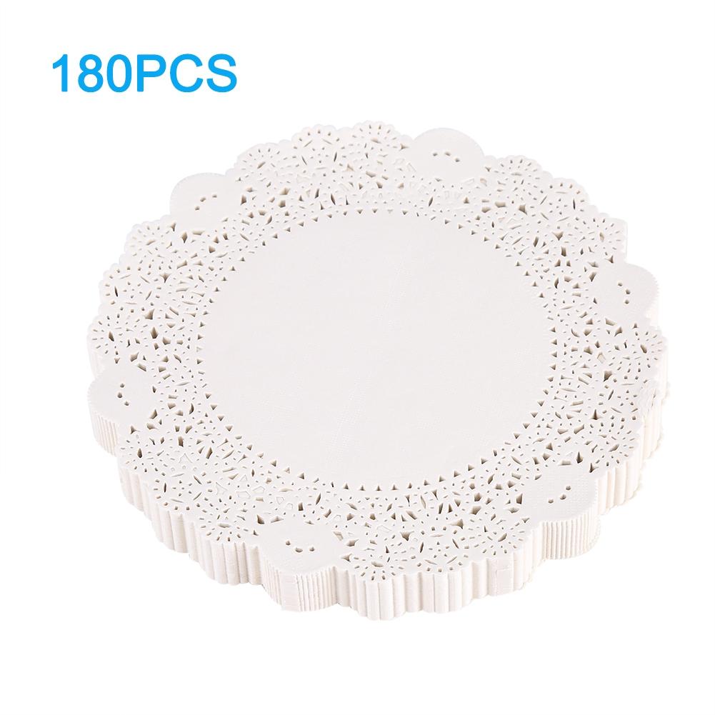 180Pcs Hollowed Decorative Paper Doilies Cake Mat Crafts Wedding Party Decoration