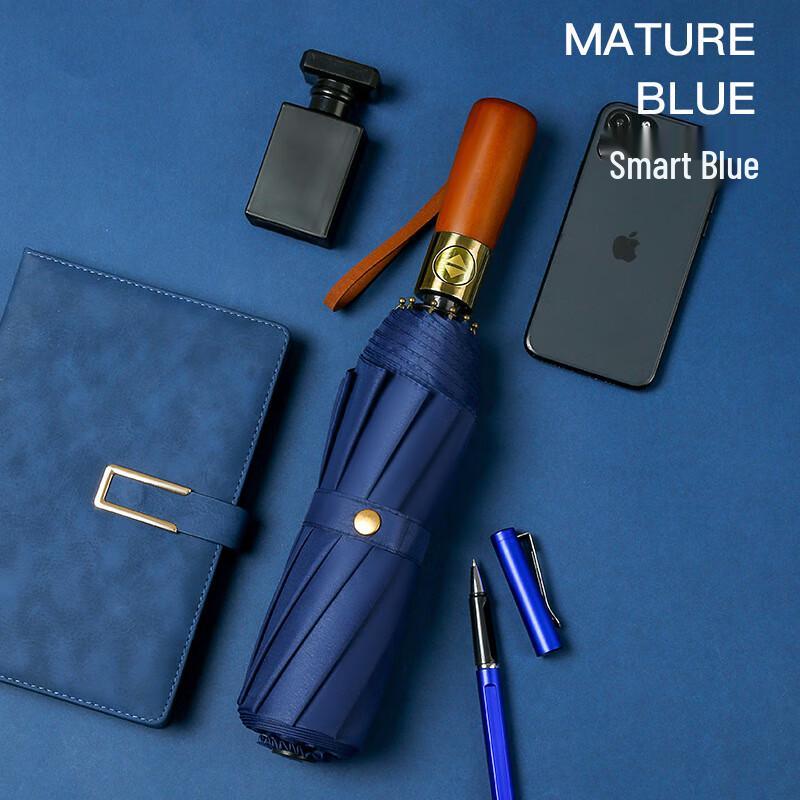 Yizhou Men s Vintage Solid Wood Handle Folding Umbrella