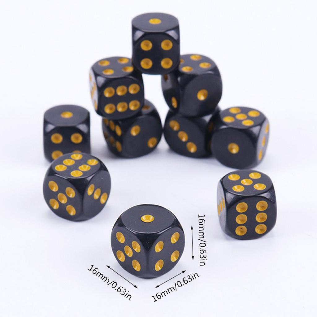 Acrylic 16mm Dices Set Colorful Six Sided Dices Cubes with Dots Playing Square Blocks Kids Math Teaching Educational Toy