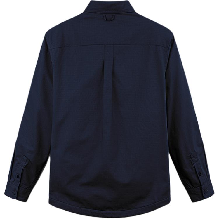 Timberland Solid Color Polo Outdoor Multi-Pocket Long Sleeve Comfortable Shirt Men shirts Deep-Sapphire-Blue A5MB2-433