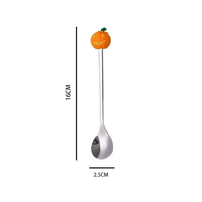 Halloweenské nádobí Nerezová kávová lžička Halloweenská dezertní lžička Vidlička na ovoce Sada nádobí pro tematickou párty