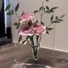 Modern Clear Acrylic Frame Flower Vase for Flowers - Decorative Art Vase for Home Desktops And Bookshelves
