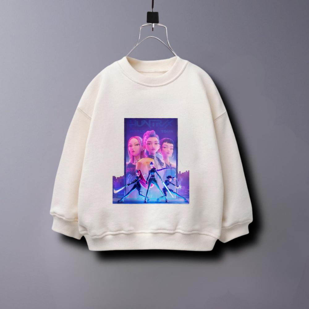 Sweatshirts For Girls Clothing Spring/autumn Fashion Casual Long Sleeved Tops Hoodie Crewneck Pullovers Printed Demon Hunters