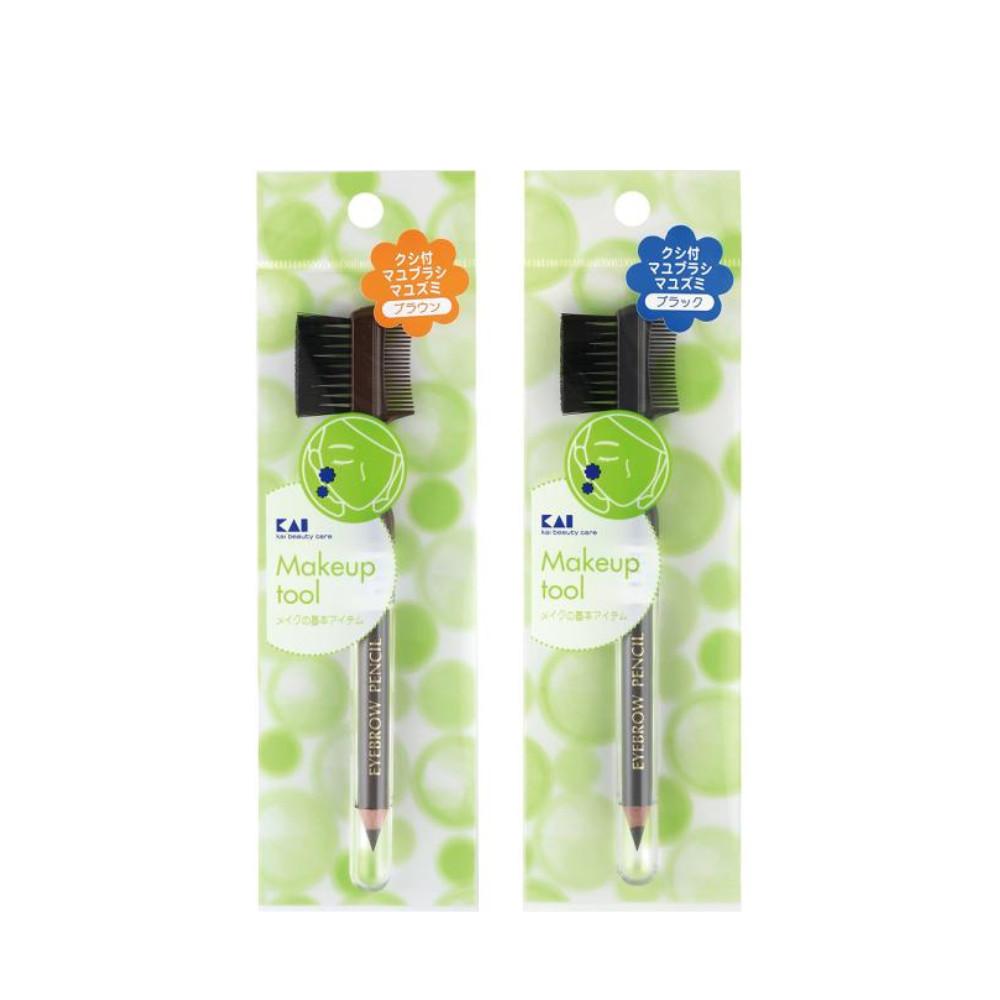 KAI Eyebrow Pencil with Brush Comb Brown Black