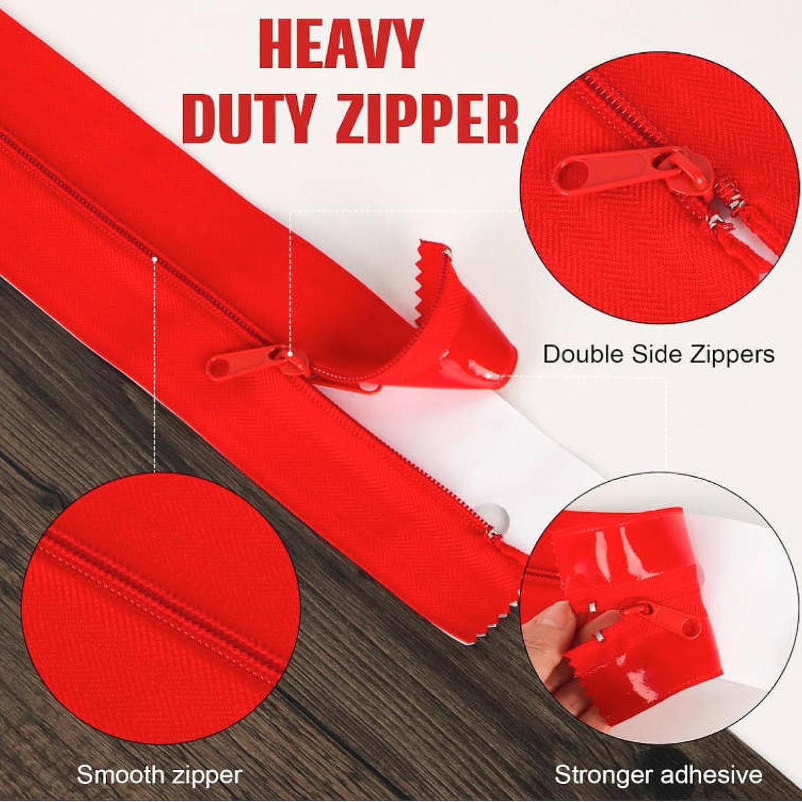 

2 Roll Zip Door to Itself Replace The Resistant Zipper Zipper of Powder Powder червоний